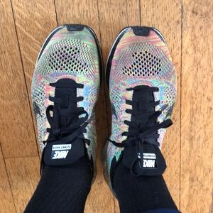 Nike Flyknit Racer Multicolor Rainbow Mens 7